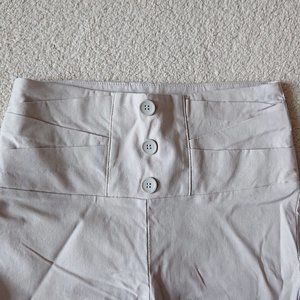 Stretchy Beige Capri Dress Pants